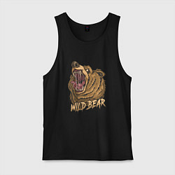 Майка мужская хлопок Wild Bear, цвет: черный