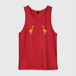 Майка мужская хлопок Жираф, цвет: красный