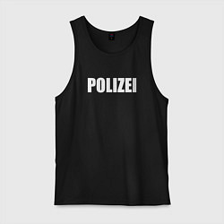 Мужская майка POLIZEI Полиция Надпись Белая