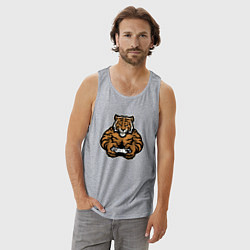 Майка мужская хлопок Тигр Геймер, цвет: меланж — фото 2