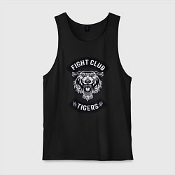 Майка мужская хлопок Fight Club Tigers, цвет: черный