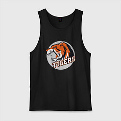 Майка мужская хлопок Sport Tigers, цвет: черный