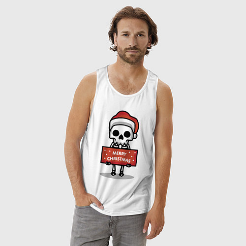 Мужская майка Merry Christmas joke / Белый – фото 3