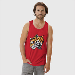 Майка мужская хлопок Злобный Тигр, цвет: красный — фото 2