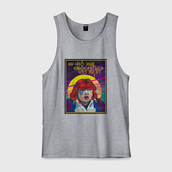 Майка мужская хлопок Cyberpunk X Страна чудес, цвет: меланж