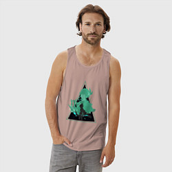 Майка мужская хлопок Genshin Impact VentiВенти, цвет: пыльно-розовый — фото 2