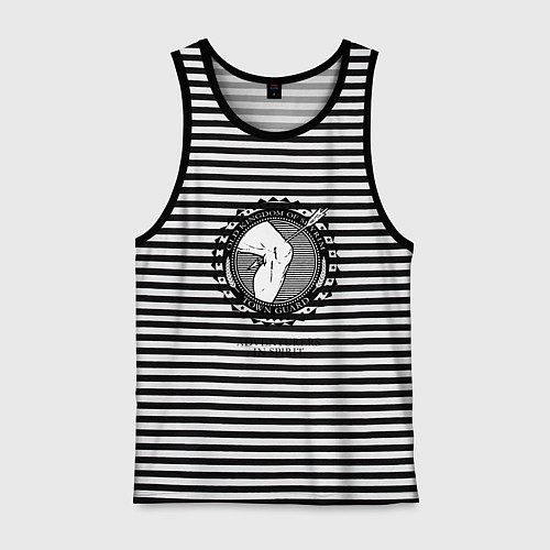 Мужская майка Клуб любителей приключений / Черная тельняшка – фото 1