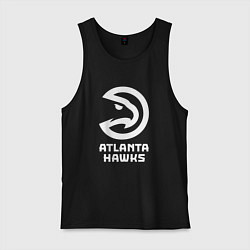 Майка мужская хлопок Атланта Хокс, Atlanta Hawks, цвет: черный