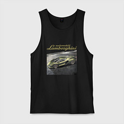 Майка мужская хлопок Lamborghini Motorsport sketch, цвет: черный