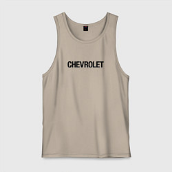 Майка мужская хлопок Chevrolet Лого Эмблема спина, цвет: миндальный
