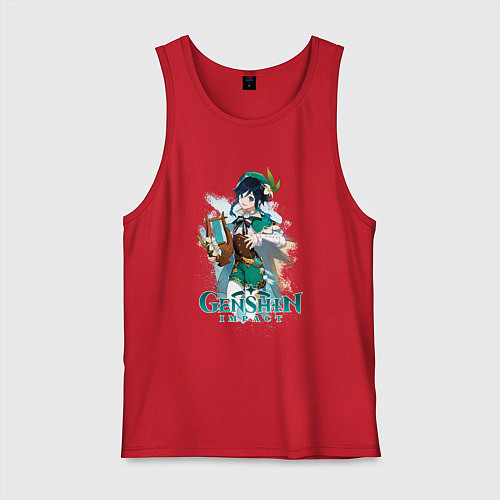 Мужская майка Венти Venti Genshin Impact / Красный – фото 1