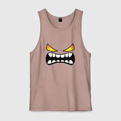 Майка мужская хлопок Geometry Dash: Demon Face, цвет: пыльно-розовый