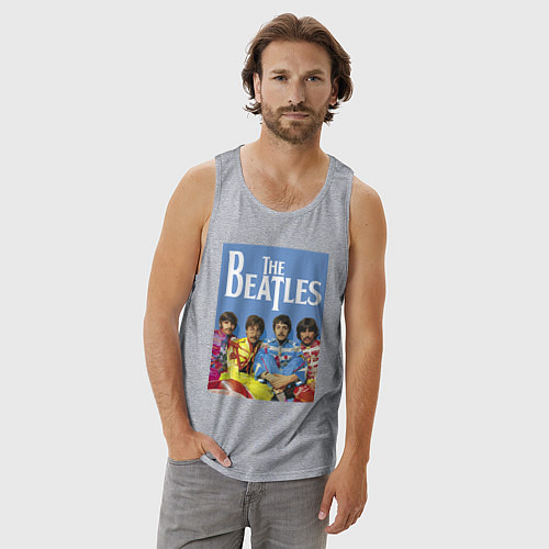 Мужская майка The Beatles - world legend! / Меланж – фото 3