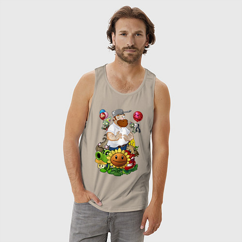 Мужская майка Craaaaazy Dave / Миндальный – фото 3