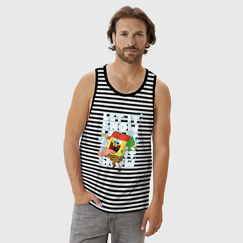 Мужская майка LET IT SNOW ГУБКА БОБ / Черная тельняшка – фото 3