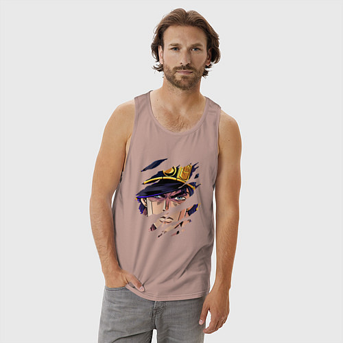 Мужская майка JOJOS BIZARRE ADVENTURE, ГЛАВНЫЙ ГЕРОЙ / Пыльно-розовый – фото 3
