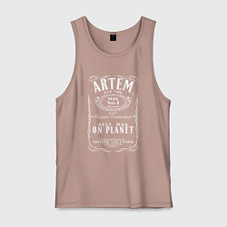 Майка мужская хлопок АРТЕМ в стиле ДЖЕК ДЭНИЭЛС, цвет: пыльно-розовый