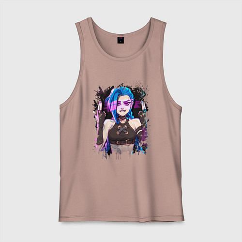 Мужская майка JINX SHOOT ARCANE LOL / Пыльно-розовый – фото 1