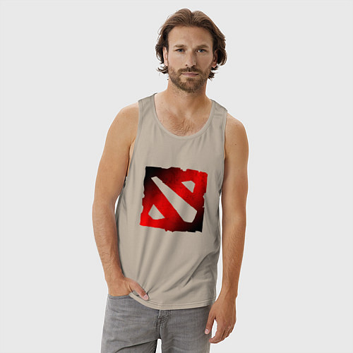 Мужская майка ЧЁРНО КРАСНОЕ ЛОГО ДОТА 2 DOTA 2 LOGO / Миндальный – фото 3