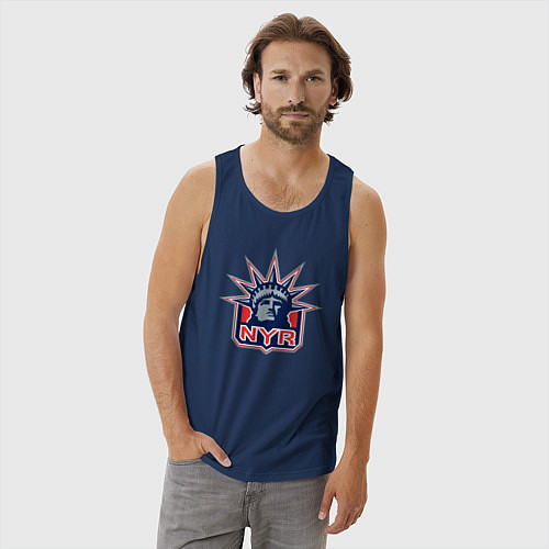 Мужская майка Нью Йорк Рейнджерс New York Rangers / Тёмно-синий – фото 3