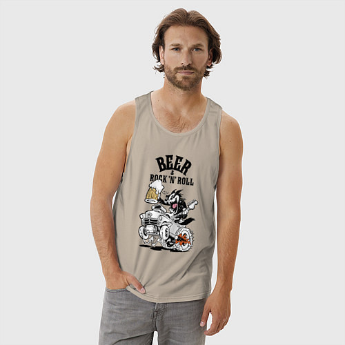 Мужская майка Beer & RocknRoll / Миндальный – фото 3