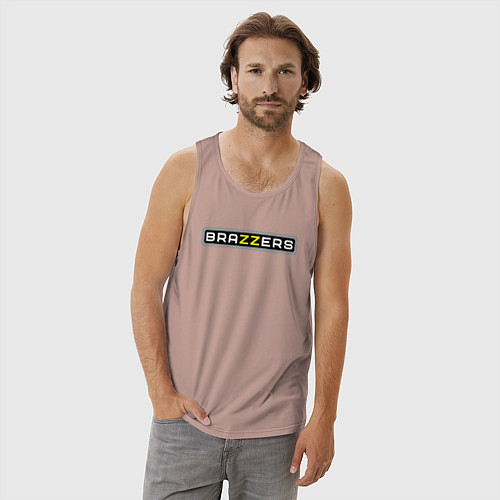 Мужская майка Brazzers / Пыльно-розовый – фото 3