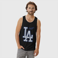 Майка мужская хлопок Los Angeles Dodgers - baseball team, цвет: черный — фото 2