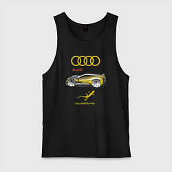 Майка мужская хлопок Audi Quattro - 4X4 Concept, цвет: черный