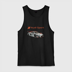 Майка мужская хлопок Audi sport - racing team, цвет: черный