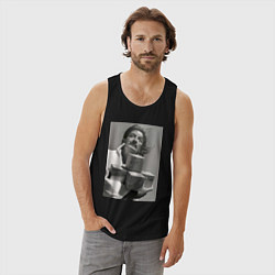 Майка мужская хлопок Salvador Dali & cross, цвет: черный — фото 2