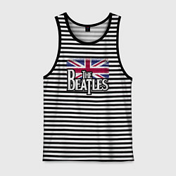 Майка мужская хлопок The Beatles Great Britain Битлз, цвет: черная тельняшка