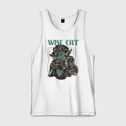 Мужская майка Мудрый кот стимпанк