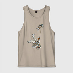 Мужская майка Космическое выгуливание пса