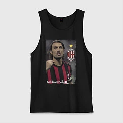 Майка мужская хлопок Paolo Cesare Maldini - Milan, captain, цвет: черный