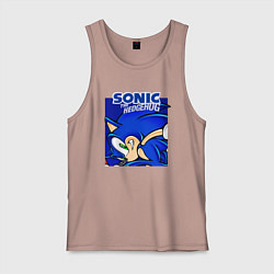 Майка мужская хлопок Sonic Adventure Sonic, цвет: пыльно-розовый