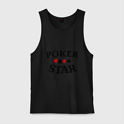 Майка мужская хлопок Poker Star, цвет: черный