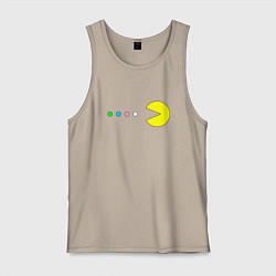 Майка мужская хлопок Pac - man Для пары, цвет: миндальный