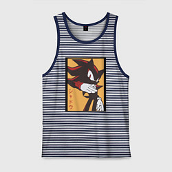 Майка мужская хлопок Ёж Шэдоу 006, цвет: синяя тельняшка