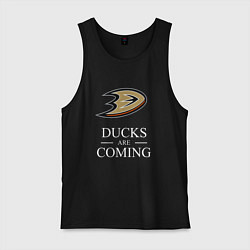 Майка мужская хлопок Ducks Are Coming, Анахайм Дакс, Anaheim Ducks, цвет: черный