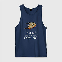Майка мужская хлопок Ducks Are Coming, Анахайм Дакс, Anaheim Ducks, цвет: тёмно-синий