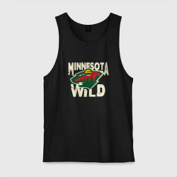 Майка мужская хлопок Миннесота Уайлд, Minnesota Wild, цвет: черный