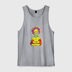 Майка мужская хлопок Гомер - бог пончиков, цвет: меланж