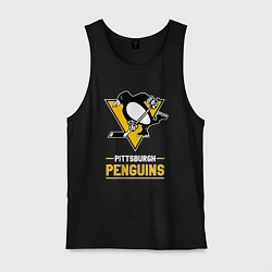 Майка мужская хлопок Питтсбург Пингвинз , Pittsburgh Penguins, цвет: черный