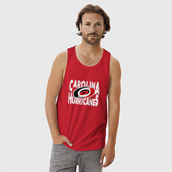 Майка мужская хлопок Каролина Харрикейнз, Carolina Hurricanes, цвет: красный — фото 2