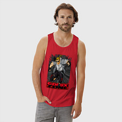 Майка мужская хлопок Sketch jump, цвет: красный — фото 2