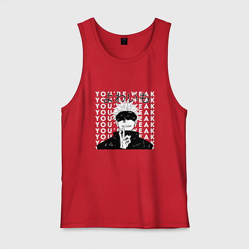 Мужская майка Your weak Gojo art / Красный – фото 1