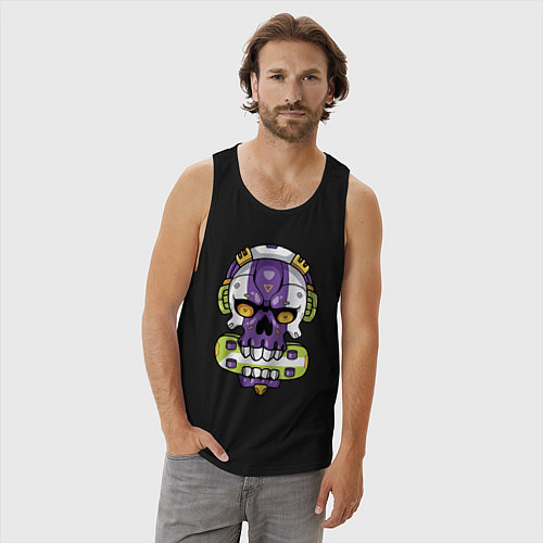 Мужская майка Cool art skull / Черный – фото 3