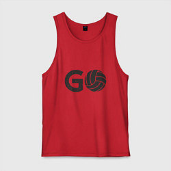 Майка мужская хлопок Go Volleyball, цвет: красный