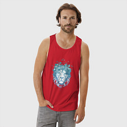 Майка мужская хлопок Lion синий 1 штука в цветах, цвет: красный — фото 2