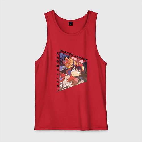 Мужская майка Tengen Toppa Gurren Lagann, Камина, Йоко Литтнер и / Красный – фото 1
